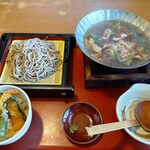味の民芸 - 料理写真:黒豚つけそばミニ天丼付き