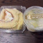 ロリアン洋菓子店 - 料理写真:ロールケーキ切り落としとメロン杏仁