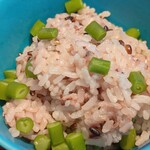 鎌倉 寸草 - 飯　・インゲン、黒米