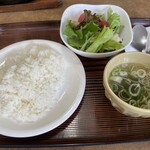 もかレスト喫茶 - ライス+スープ+サラダ　26-06-10