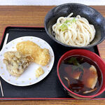 安藤製麺 - 肉汁うどん（大）540円＋まいたけ天（120円）＋とり天（120円）