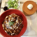 星乃珈琲店 - 料理写真:【ビーフシチューハンバーグライス&パンケーキセット】