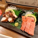 明石ニューワールド - 明石のたこぶつ、本マグロのお造り