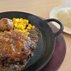 HIROSHIMA2016 RESTAURANT UNDER THE SKY - ①鉄板焼き手捏ねハンバーグ、シャリアピンソ(玉葱&赤ワイン)ソース掛け、玉蜀黍&馬鈴薯&ブロッコリー添え(税込1,380円)
②白ご飯(税込300円)
単品の組合せで①と②でお会計は1,680円也