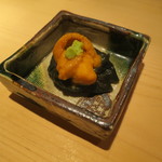 器楽亭 - 雲丹と茄子の軍艦