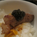 SATOブリアン - シャトーブリアンと雲丹のご飯、キャビア追加♫