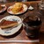 西原珈琲店 - 料理写真:こちら、今回頼んだベイクドチーズケーキとアイスコーヒーです。妻は西原プリンとアイスのシナモンティーを。美味しかったです。