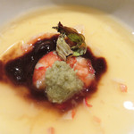 とき宗 - 茶碗蒸し。黒いソースに見えるのはモズクでした。
      
      