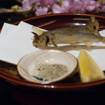 北新地 湯木 - 2015.3　揚げ物  稚鮎踊り