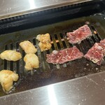 とらじ苑 - 焼き途中