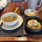 笹イ庵夢 - 手前のが焼きチーズリゾットです