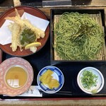 特攻おばさんの店 知覧茶屋 - 天ぷら盛 知覧茶そば 1350円