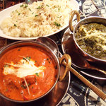 アヒリヤ - チキンバターマサラとサーグマトンとジラライス