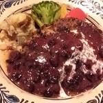 シュワルツ カッツ - 黒猫ハンバーグセット（ブルーベリーソース）