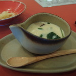 秋田温泉プラザ - 茶碗蒸し　他の人にはシーフードのクリーム煮