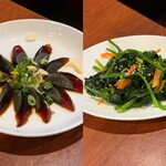 中国家常菜 祥龍房 - Day1 : ■ピータン ¥380 ■ほうれん草のゴマサラダ ¥380