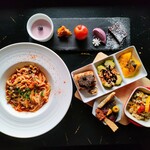 イタリア食堂 ベケ - 料理写真:ランチはミニコース　前菜盛合せ・パスタ・デザート盛合せ
