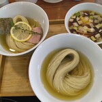 ユナイテッド ヌードル アメノオト - 味玉昆布水つけ麺醤油1320円＋麺200g 300円