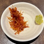 塩ラーメン あす流 - 塩辛干し貝柱と柚子胡椒