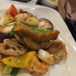中国料理 香蘭 - ランチセット エビとホタテと鮭の豆鼓炒め￥1300
ご飯大盛り

ーーーー