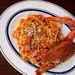 ワタリガニの蟹味噌トマトソース