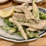 味彩しん家 - アオリイカとアスパラガスのアンチョビマヨソース和え