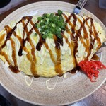 よしむら - 料理写真:ホルモンうどんオムレツ1,300円＋大盛150円