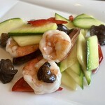 福琳酒家 - 季節の海鮮料理、大海老とズッキーニの炒め、夏らしくさっぱりといただける一品