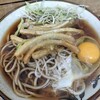六文そば - 六文そば　ごぼう天・生卵そば