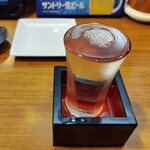 やきとり能代 - 日本酒で乾杯～。焼き鳥と合う！