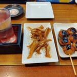 やきとり能代 - ヤゲン唐揚げとつくね(2本単位)