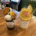 19時のGohoubi - 【黒ごまわらび餅ソフト】【サツマイモソフト】