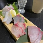 庵JUJU - お造り盛り合わせ小（1〜2人前）1500円