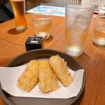石臼挽きそば 石月 - とうもろこしの天ぷら