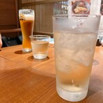 石臼挽きそば 石月 - 生ビールとハイボール