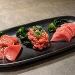 串揚げ酒場 仲丸 - まぐろ3点盛り