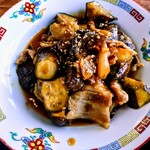 ドライブイン笠松 - 豚肉とナスとキノコ炒め(味噌味)定食