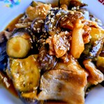ドライブイン笠松 - 豚肉とナスとキノコ炒め(味噌味)定食