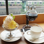 カフェイチハチロクキュウ バイマルゼン - 檸檬サンデーセット(950円)とサイフォンコーヒー(セットに+100円)