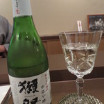 初音屋 - 「獺祭　純米大吟醸　早槽」はグラス限定。さすがです。