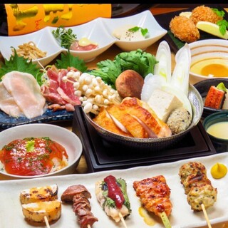 取分け不要の銘々盛コース極上串焼きと季節の鍋