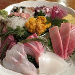 ひとし - 刺身盛り合わせのアップ