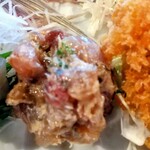 味自慢 - 【鯵満定食】の鯵のなめろう