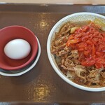 すき家 - 料理写真:キムチ牛丼 大盛 生卵