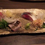 料理屋 壱 - 御造り　カンパチ　太刀魚　鯖　蛸
