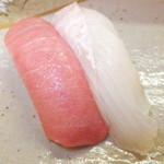 Sushidokoro Kitano Shun - おまかせ握り　２０００円　中トロと平目　【　２０１５年４月　】