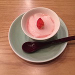 中ノ庄 - セットのデザート いちごプリン