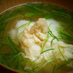 松川 - 【春】おこぜと湯葉のお椀、生姜の香り高く(2015.04.04)