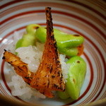 松川 - 【春】バチコの飯蒸（いいむ）し、そら豆を添えて(2015.04.04)