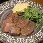 酒場ニホレモ - ■国産牛いちぼのロース 山葵醤油 ¥1.280